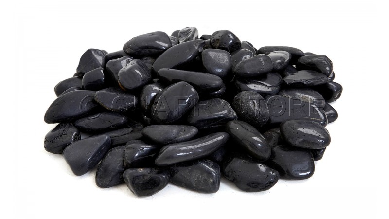 50mm Polished Black Pebbles