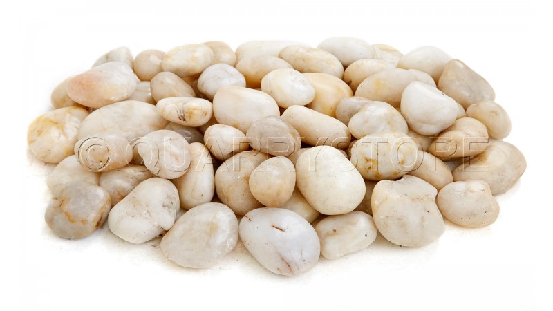 50mm Polished White Pebbles 50mm Polished White Pebbles